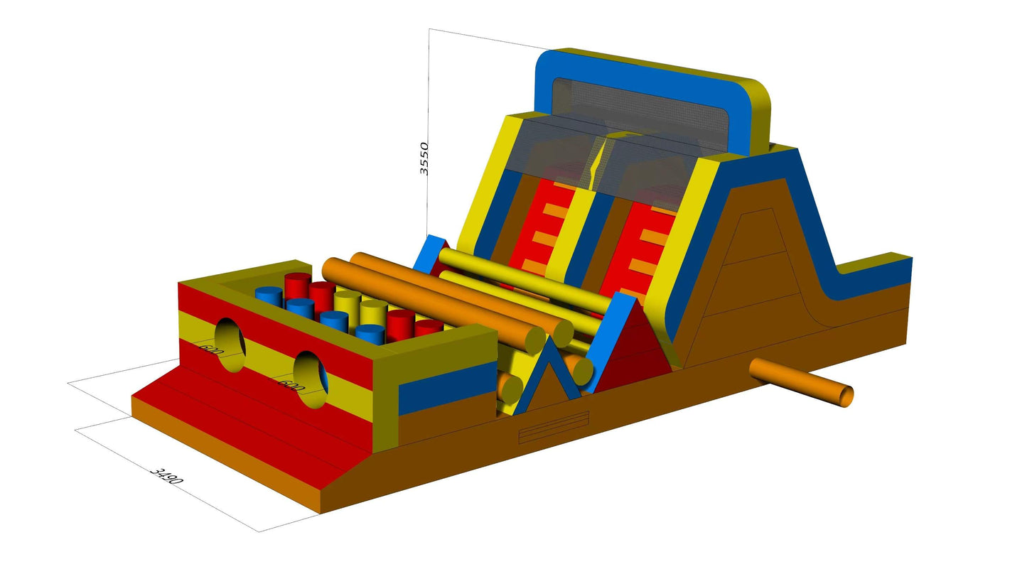 Small 2 Lane Inflatable Obstacle Course