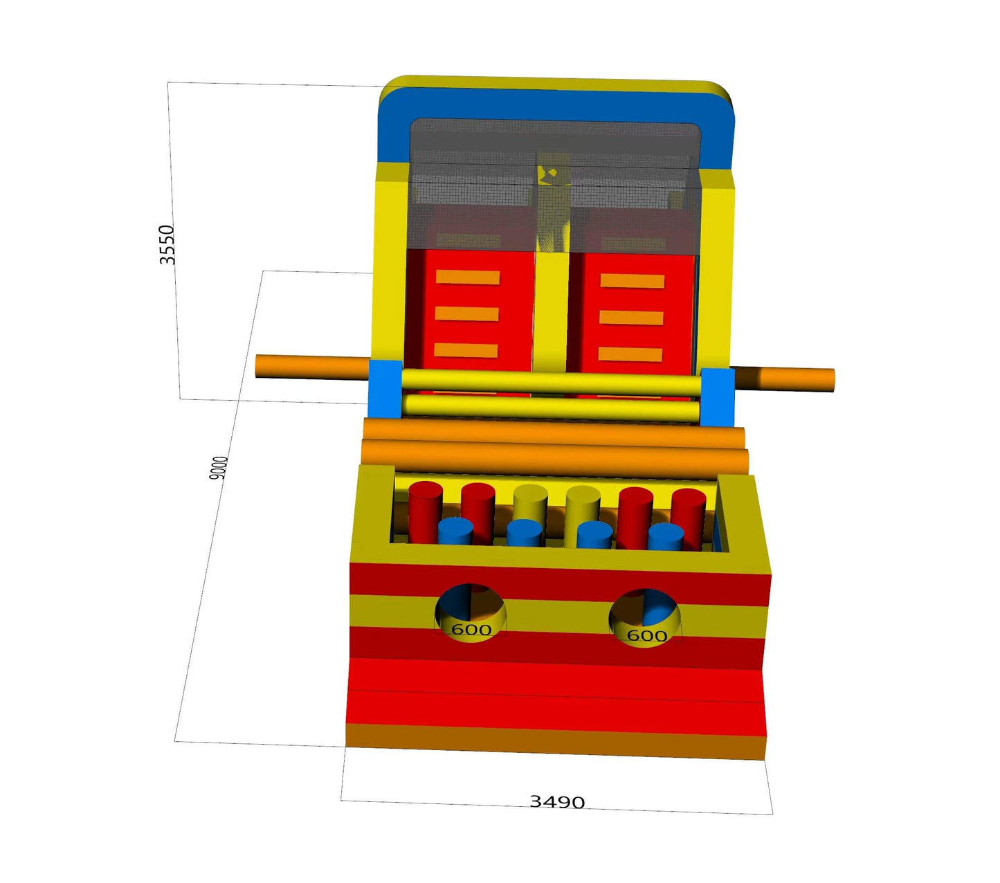 Small 2 Lane Inflatable Obstacle Course