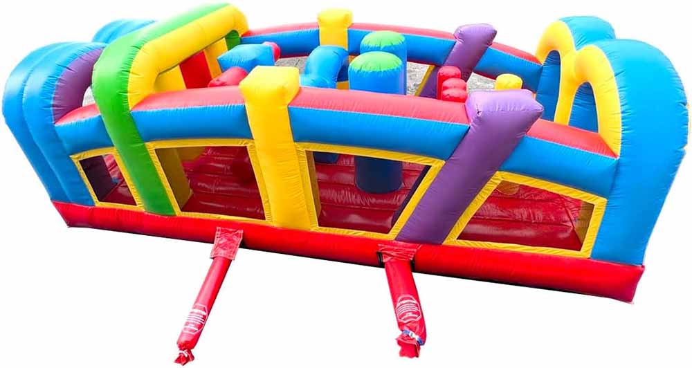 20ft Inflatable Rainbow Colored Obstacle Course