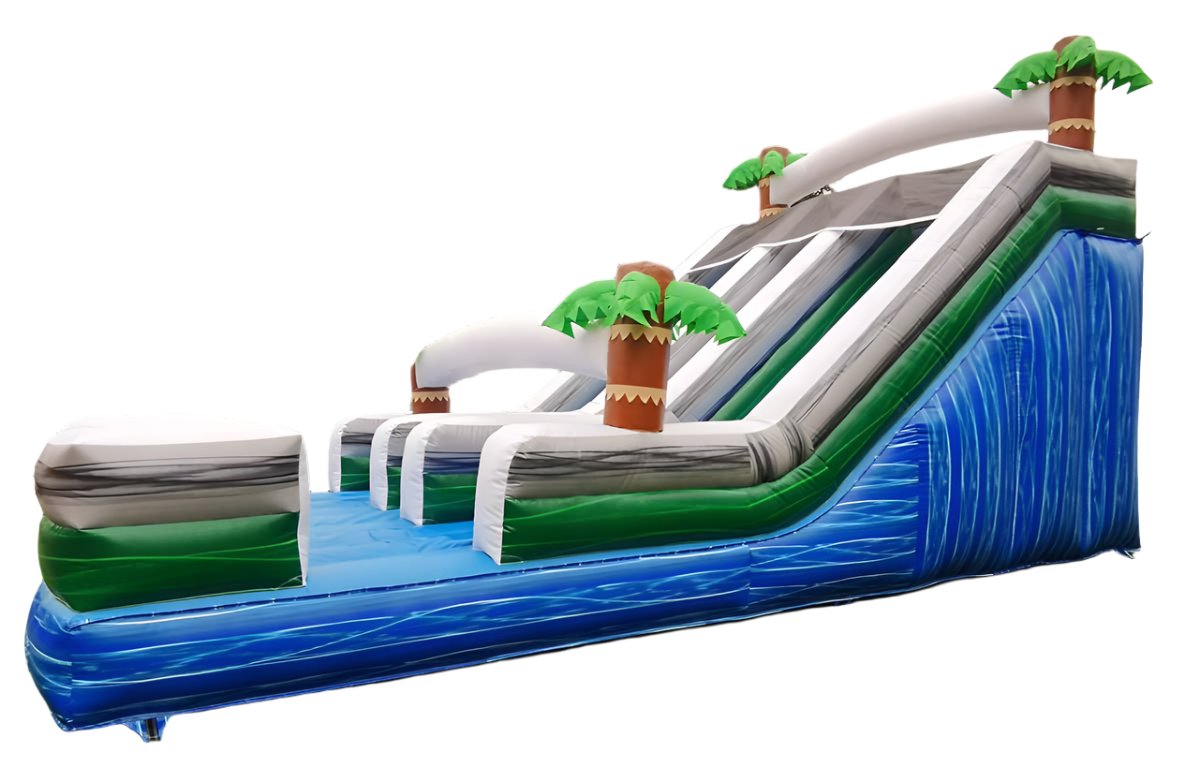Tropical Jungle Double Lane Inflatable Waterslide