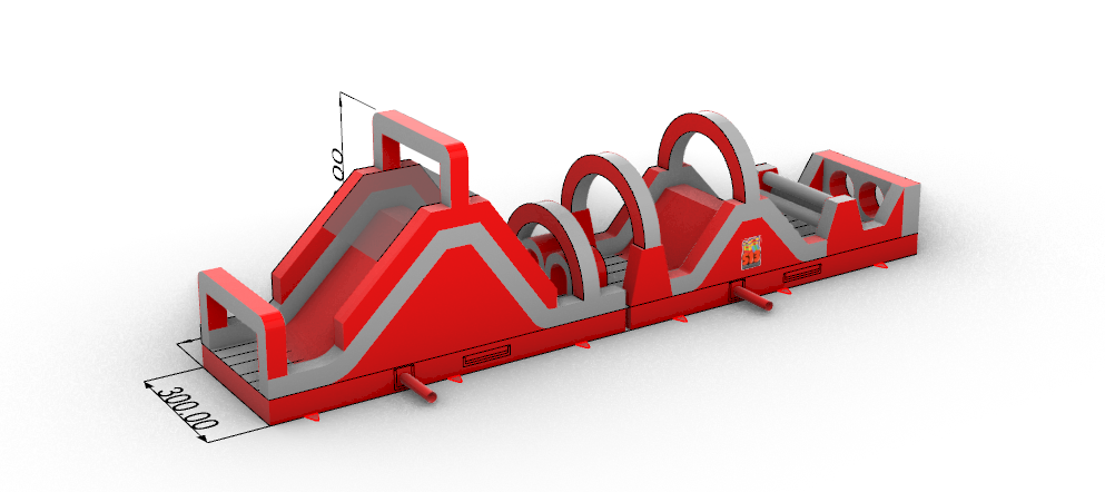 Fire Engine Red Inflatable Obstacle Course