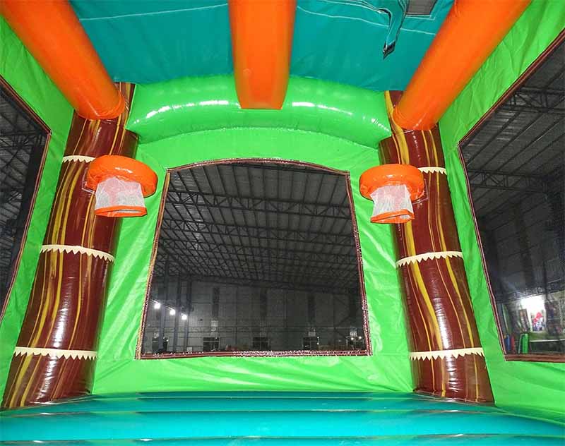 Dinosaur Bounce House With Basketball Hoops