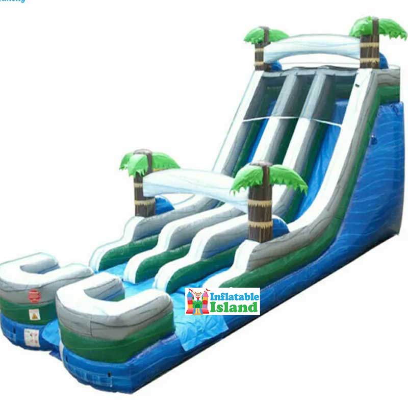 Double Lane Inflatable Waterslide