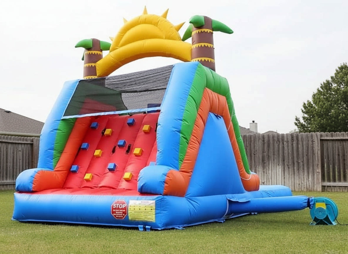 Inflatable Sun Double Slide With Pool - Wet/Dry