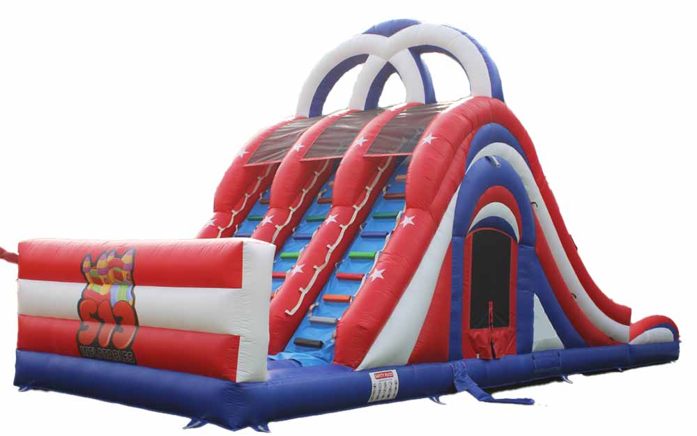 3 Lane Water Slide Bounce House Combo