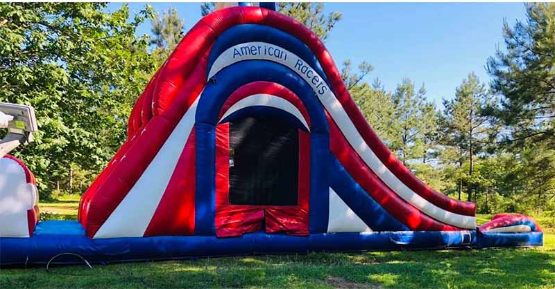 American Racers Water Slide Bounce House Combo