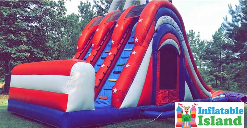 American Racers Water Slide Bounce House Combo