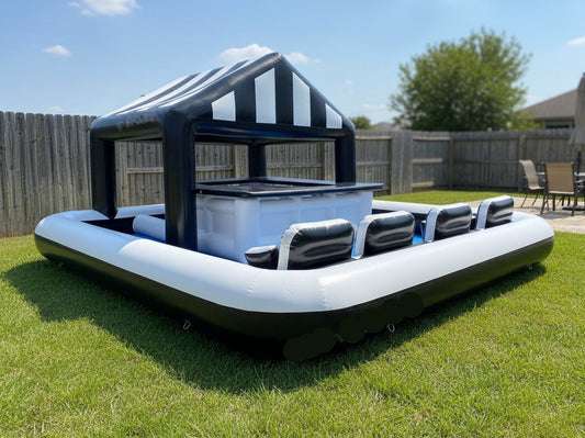 Black White Inflatable Pool Bar For Sale
