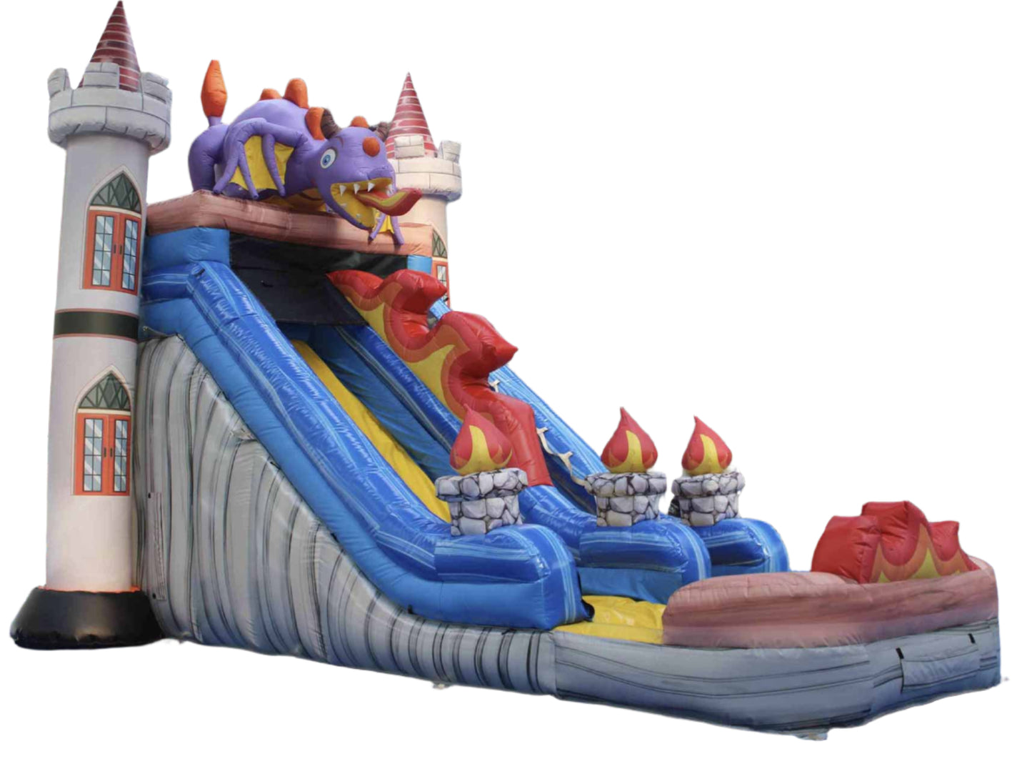 Castle Monster Fire Inflatable Water Slide