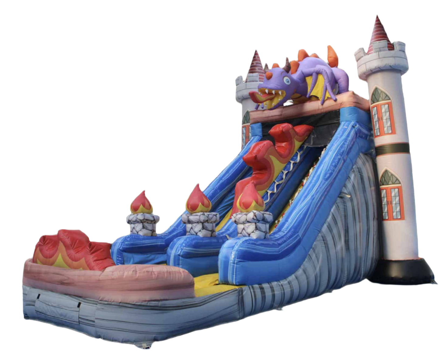 Castle Monster Fire Inflatable Water Slide