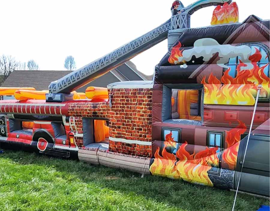 Inflatable Fire Truck Obstacle Course