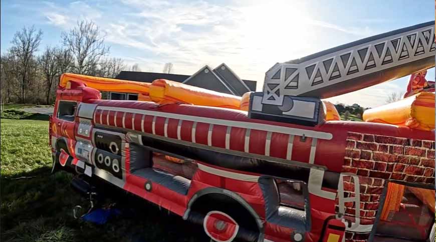 Inflatable Fire Truck Obstacle Course