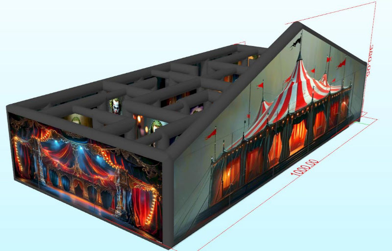 inflatable haunted house layout mockup side