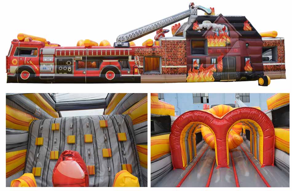 Inflatable Fire Truck Obstacle Course