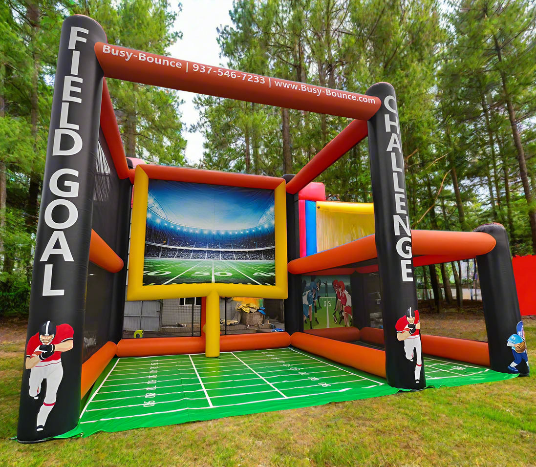 Inflatable Football Field Goal + Football Toss Combo