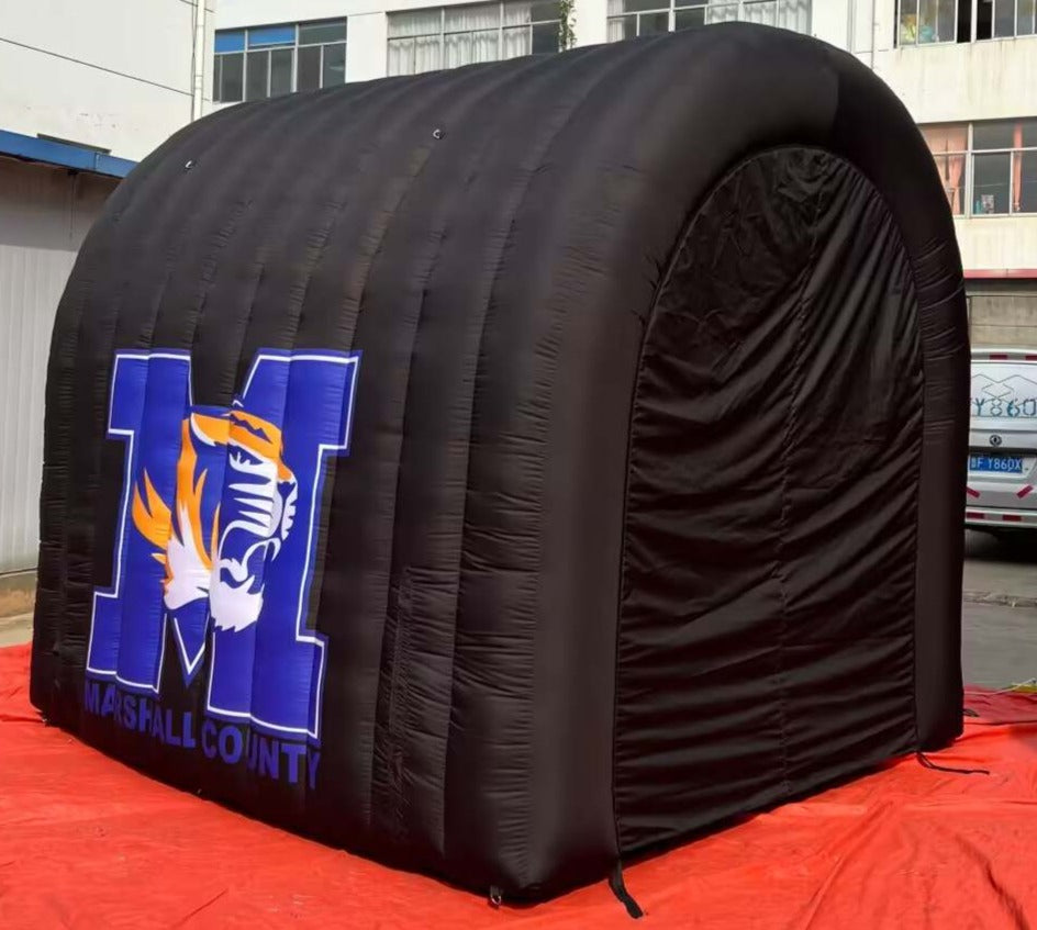 Inflatable Black Football Tunnel With Tiger Head Run Through
