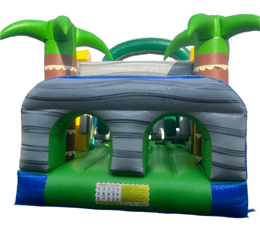Inflatable Obstacle Course With Water Slide & Pool Entry