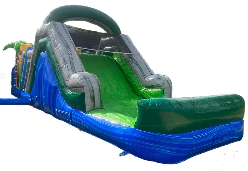 Inflatable Obstacle Course With Water Slide & Pool