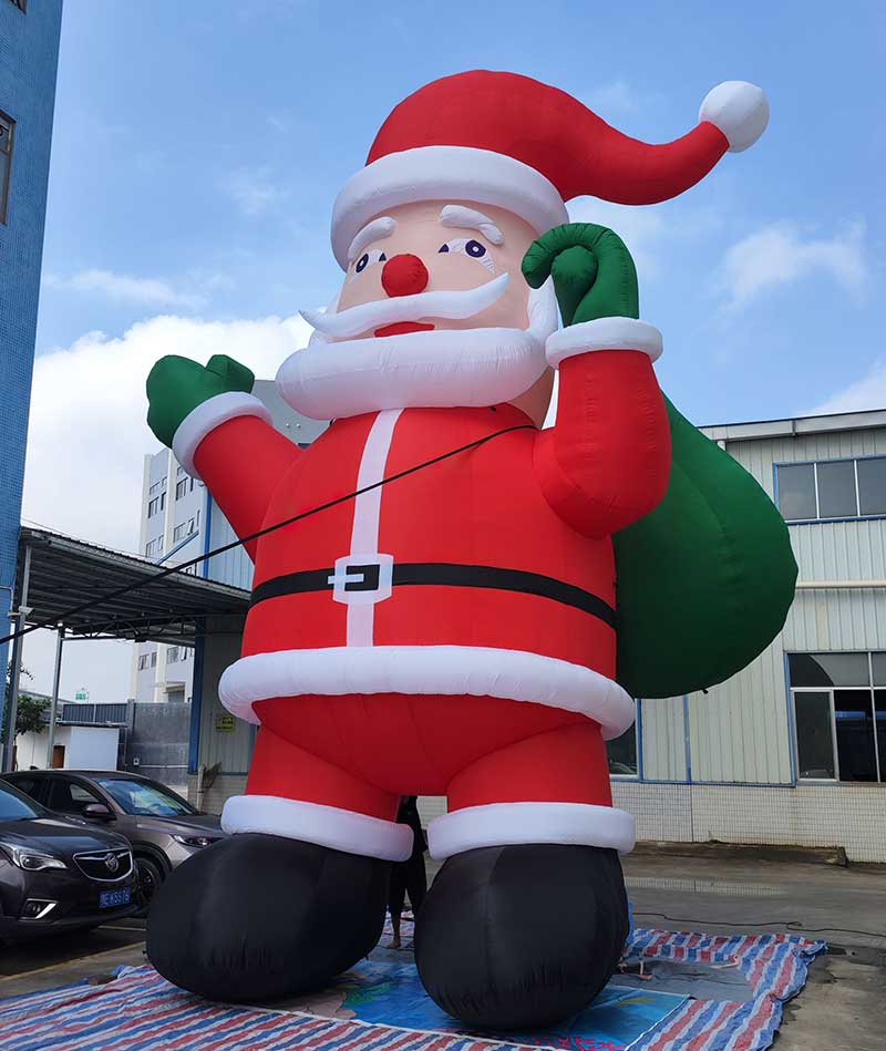 large inflatable santa front side