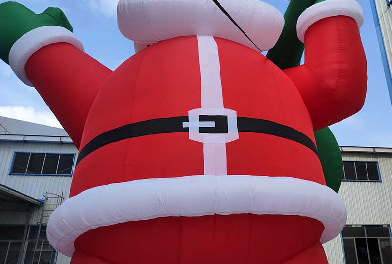 large inflatable santa zoom in body