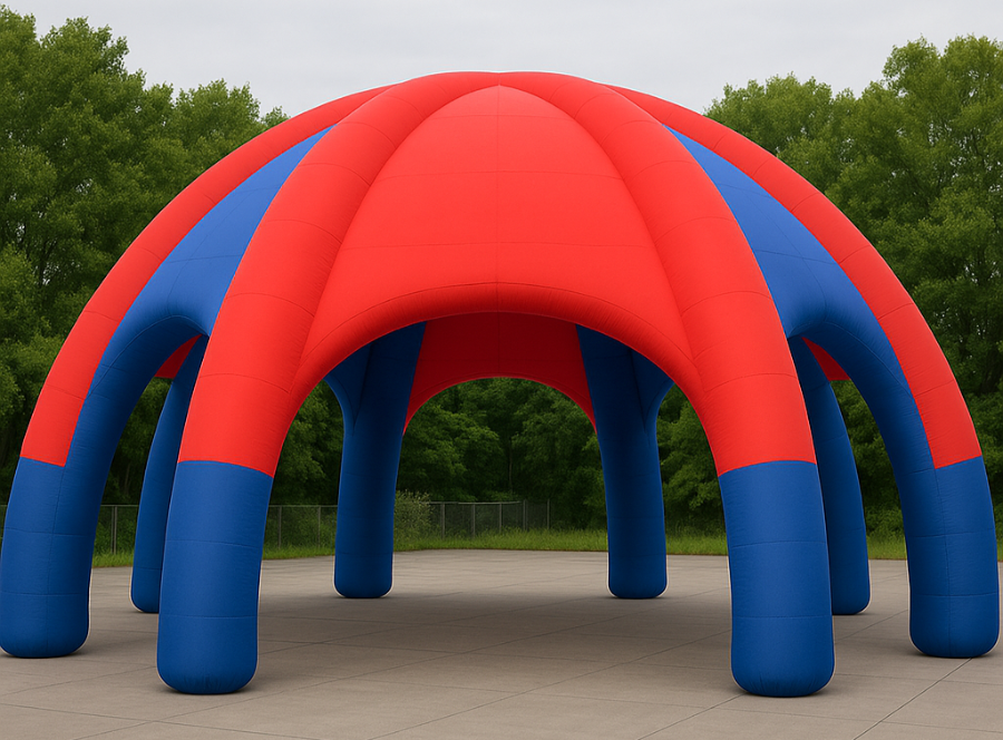 Large Inflatable Spider Tent Red and Blue