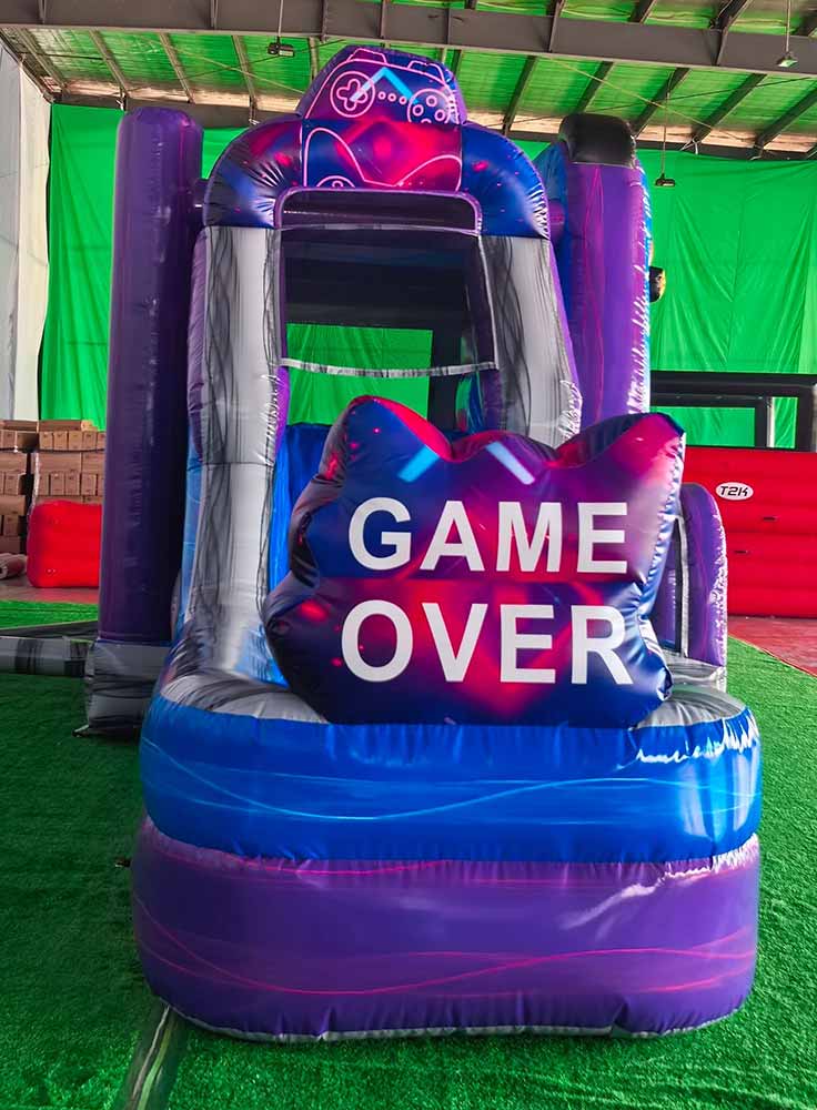 Level Up Gamer Bounce House With Slide