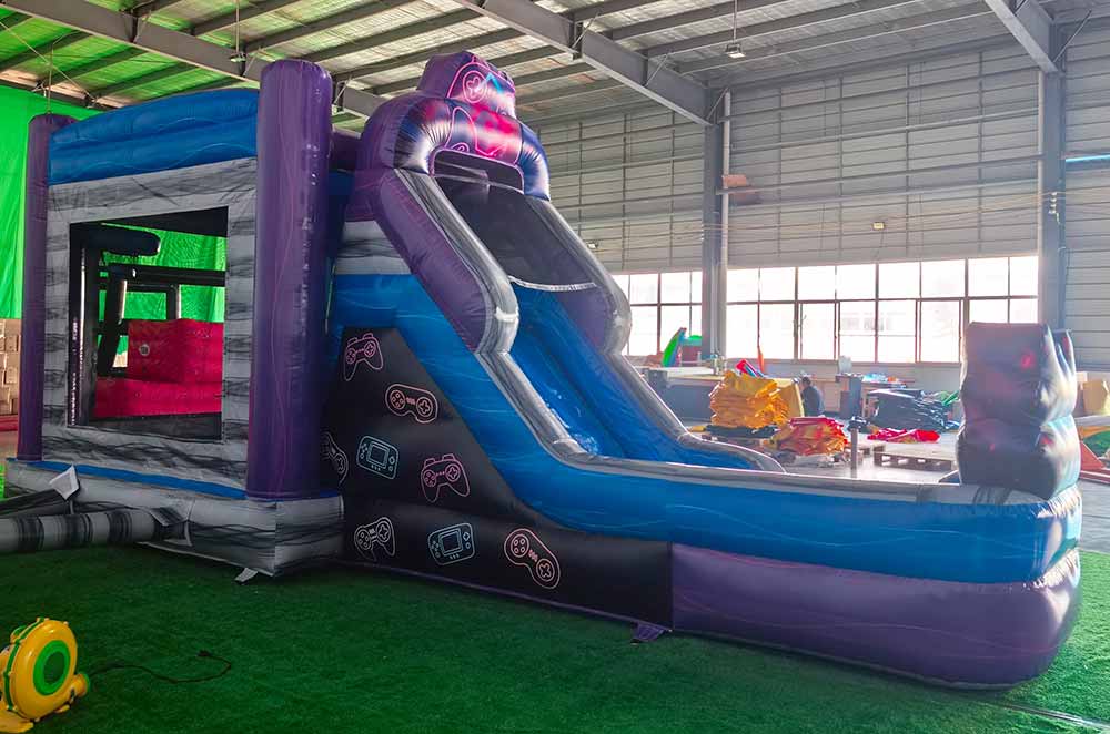 Level Up Gamer Bounce House With Slide