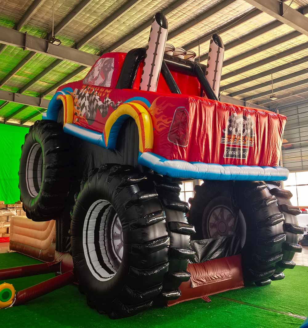 Monster Truck Bounce House Back