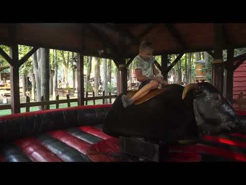 Inflatable Mechanical Bull Ride Video At Camp