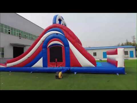 3 lane waterslide bounce house combo