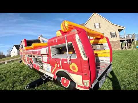 Inflatable Fire Truck Obstacle Course Video
