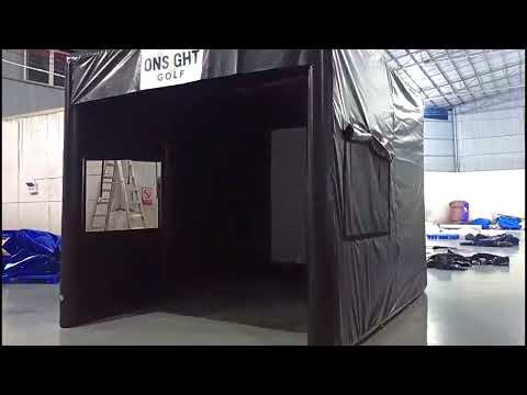 Inflatable Golf Enclosure with Impact Screen Video
