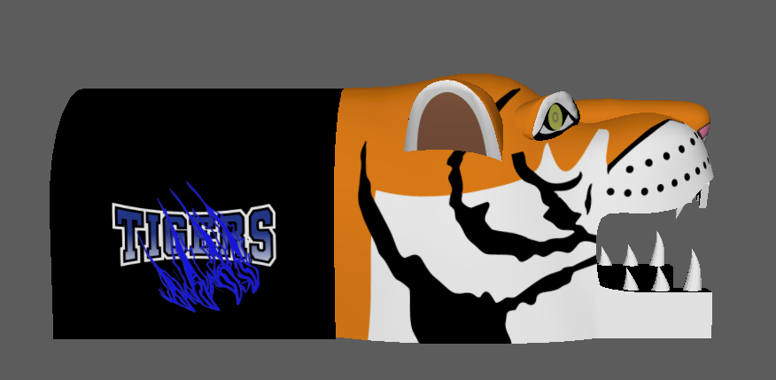 Inflatable Black Football Tunnel With Tiger Head Run Through