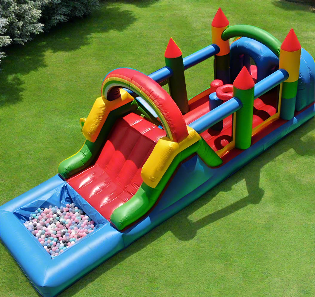 Wet Dry Inflatable Obstacle Course Top View