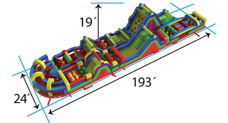 Huge 194ft Inflatable Obstacle Course