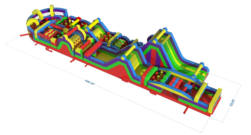 Huge 194ft Inflatable Obstacle Course