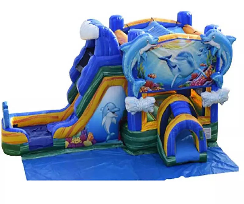 Dolphin Bounce House With Slide – inflatableisland.co