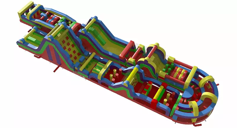 Huge 194ft Inflatable Obstacle Course