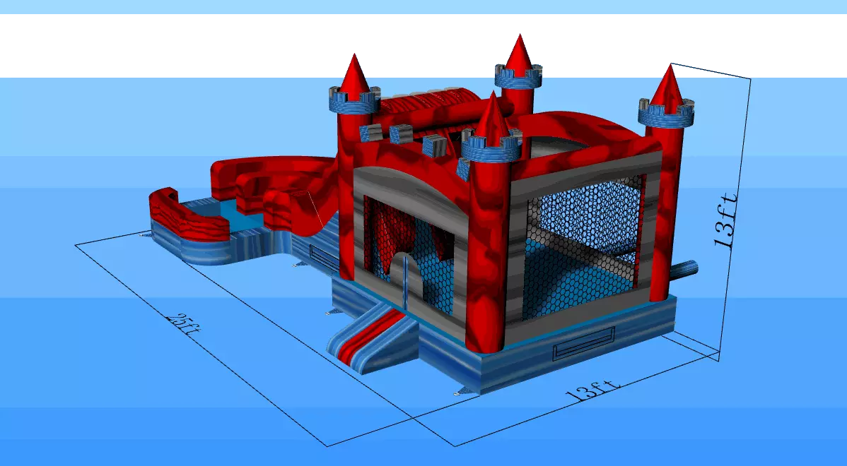Castle Bounce House With Slide 3ft height