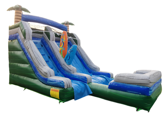 Palm Tree Surf Boards Inflatable Water Slide - Wet or Dry