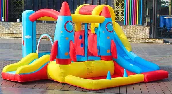 Small Rocket Bounce House With Ball Pit