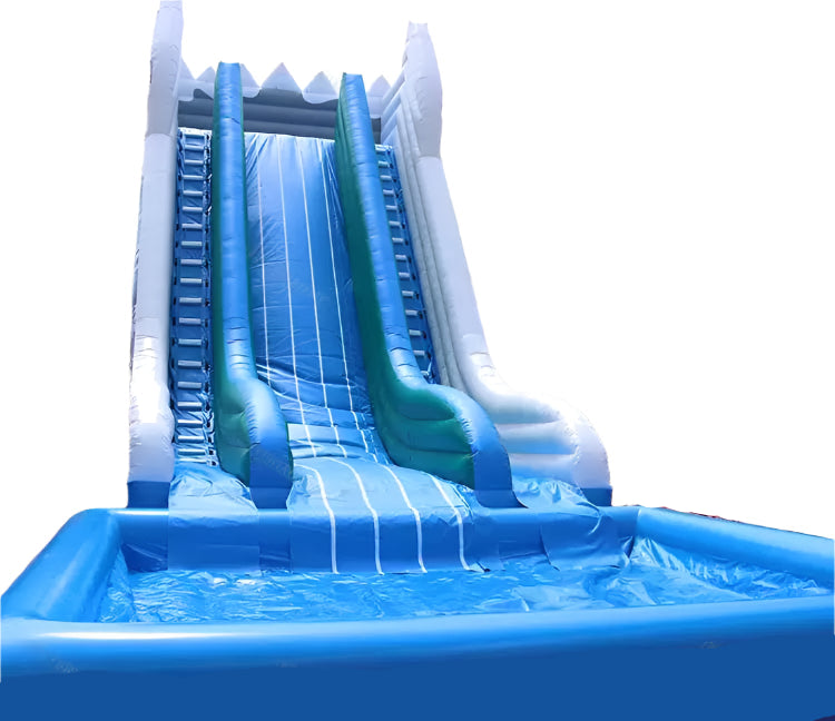 Wide Middle Inflatable Slide w/Pool