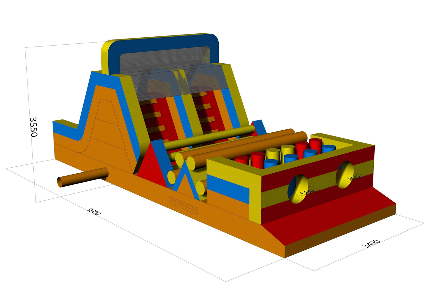 Small 2 Lane Inflatable Obstacle Course