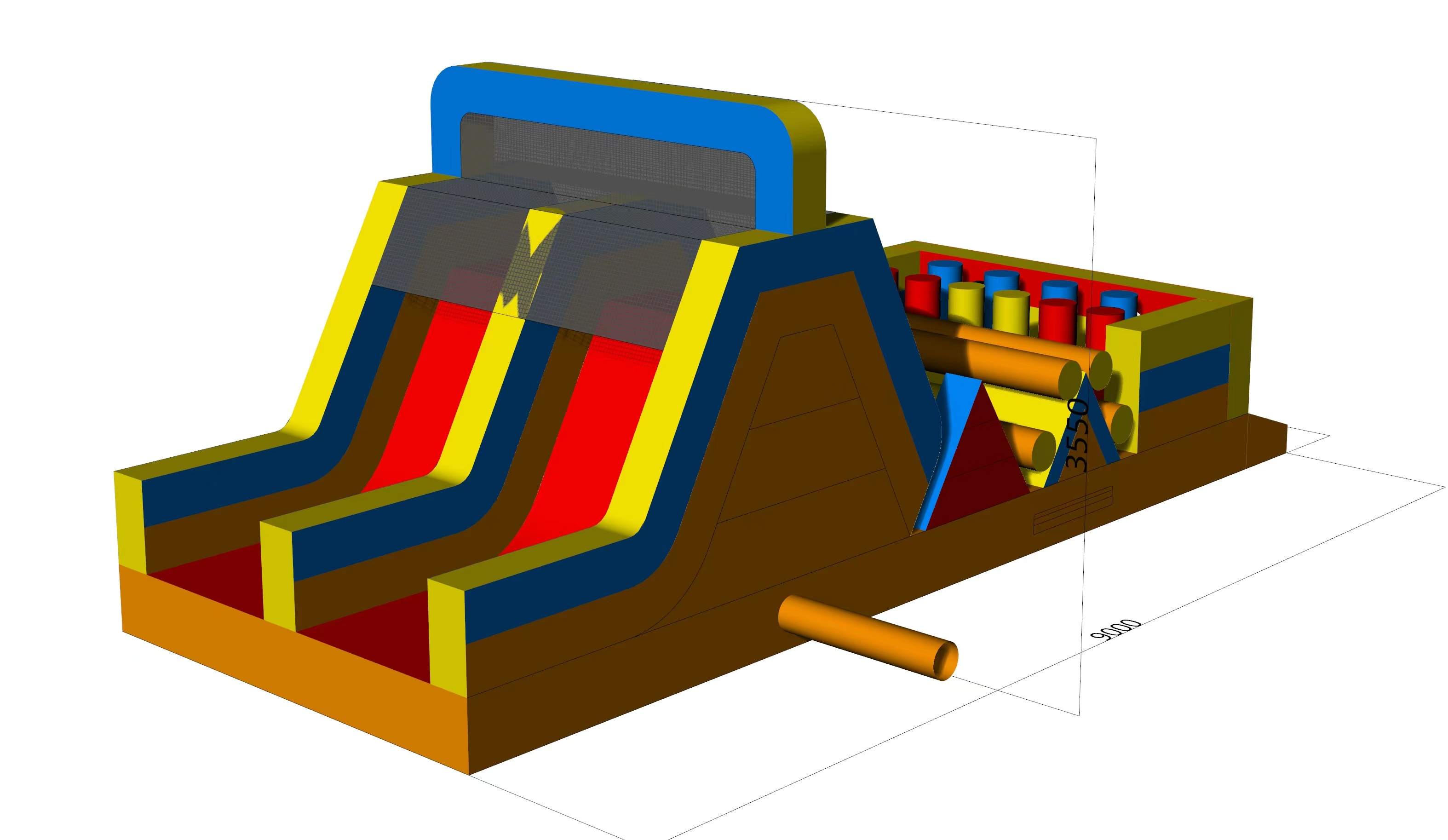 Small 2 Lane Inflatable Obstacle Course – inflatableisland.co