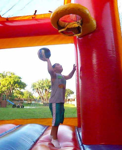 Combo Bounce House With Slide & Basketball Hoop