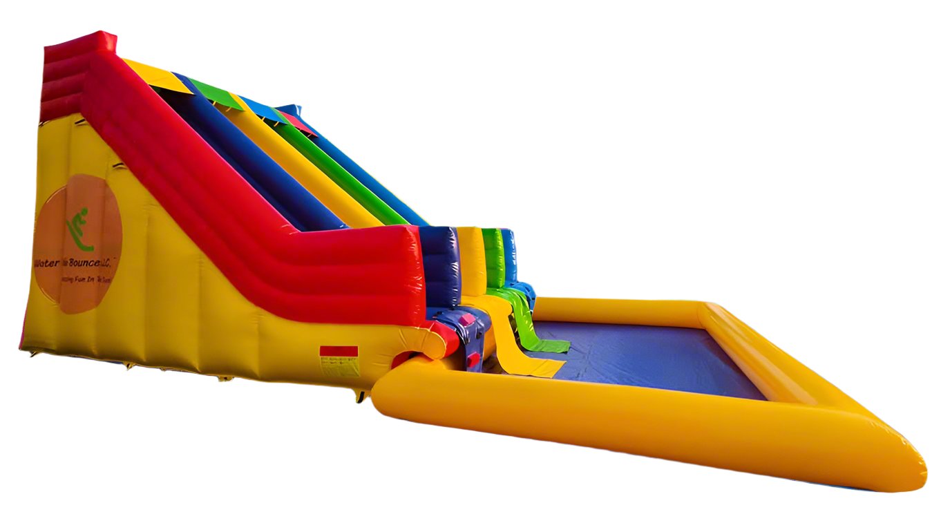 Large 2 Lane Inflatable Water Slide With Pool