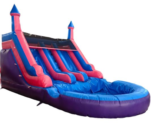 2 Lane Inflatable Water Slide With Pool