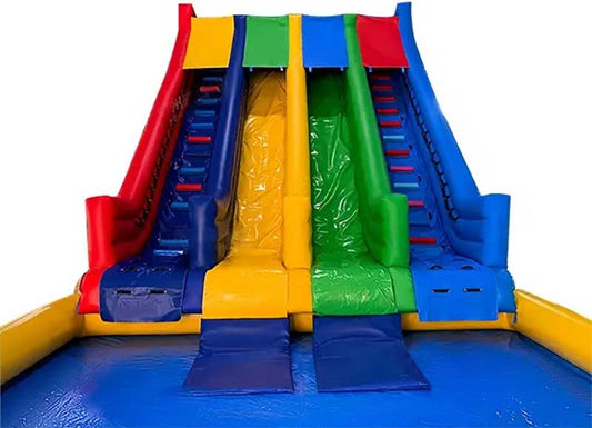 2 Lane Inflatable Water Slide With Pool