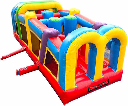 20ft Inflatable Rainbow Colored Obstacle Course
