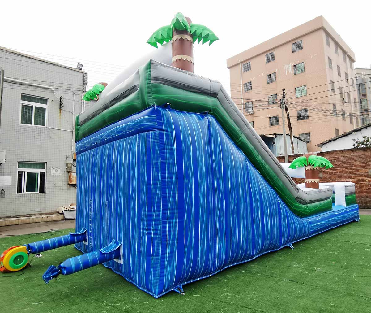 Tropical Jungle Double Lane Inflatable Waterslide